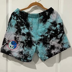 Bananas Monkey Tye Dye Drawstring Space Oddity Shorts Back Pocket Size S Unisex